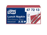Lunchservet Tork Advanced 1/4 vouw 2-laags 328x325mm 200 vel bordeauxrood 477213