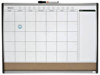 Whiteboard Nobo magnetische planner met prikbord van kurk 58,5x43cm