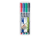 Viltstift Staedtler Lumocolor 313 permanent S set à 4 stuks assorti