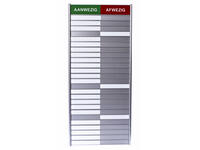 Aan- afwezigheidsbord voor 25 namen