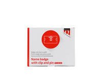 Badge Quantore met clip en speld 40x75mm