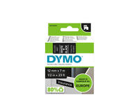 Labeltape Dymo LabelManager D1 polyester 12mmx7m wit op zwart