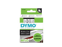 Labeltape Dymo LabelManager D1 polyester 19mm zwart op transparant