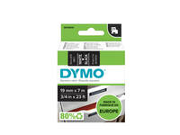 Labeltape Dymo LabelManager D1 polyester 19mm wit op zwart