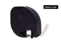 Labeltape Quantore 91201 12mmx4m kunststof zwart op wit