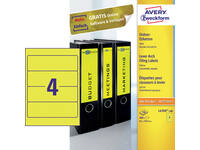 Rugetiket Avery breed 61x192mm zelfklevend geel 100 vel