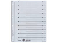 Scheidingsbladen Leitz A4 karton 200gr 6-gaats grijs 100 stuks