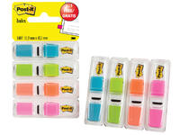Indextabs Post-it 6834 11.9mmx43.1mm helder 3+1 gratis assorti 35 tabs per dispernser