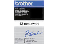Labeltape Brother P-touch TC-201 standaard 12mm zwart op wit