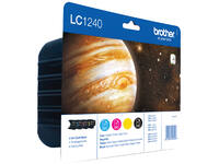 Inktcartridge Brother LC-1240VALBP zwart + 3 kleuren
