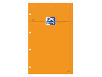 Cursusblok Oxford Orange Notepad A4+ lijn 4-gaats 160 pagina's 80gr oranje