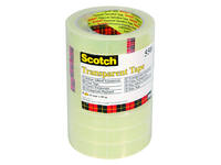 Plakband Scotch 550 19mmx66m transparant 8 rollen