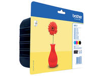 Inktcartridge Brother LC-121VALBP zwart + 3 kleuren