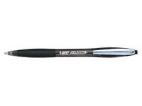 Balpen Bic Atlantis soft metalen clip clic medium zwart