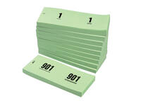 Nummerblok 42x105mm nummering 1-1000 groen 10 stuks