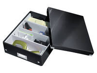 Opbergdoos Leitz Wow Click & Store organiser 280x100x370mm middel gerecycled karton zwart