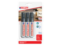 Viltstift edding 500 schuin 2-7mm zwart blister à 3 stuks