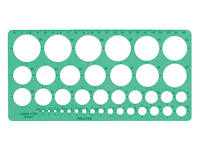 Cirkelsjabloon Linex 39 cirkels met inktvoetjes 1-35mm groen