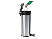 Pedaalemmer V-part 30 liter mat rvs