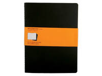 Schrift Moleskine 190x250mm lijn 240 pagina's 70gr zwart set à 3 stuks