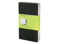 Schrift Moleskine 90x140mm blanco 240 pagina's 70gr zwart set à 3 stuks