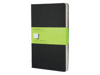 Schrift Moleskine 130x210mm blanco 160 pagina's 70gr zwart set à 3 stuks