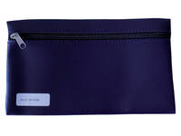 Schooletui 15x26cm met rits skai donkerblauw