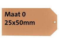 Label HF2 nr 0 200gr 25x50mm bruin 1000 stuks