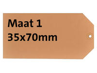 Label karton nr 1 200gr 35x70mm chamois 1000 stuks