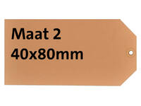 Label karton nr 2  200gr 40x80mm chamois 1000 stuks