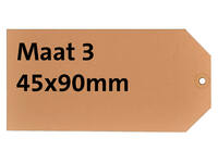 Label karton nr 3 200gr 45x90mm chamois 1000 stuks