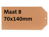 Label karton nr 8 200gr 70x140mm chamois 1000 stuks
