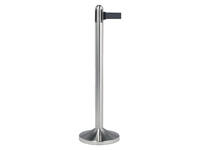 Afzetpaal Securit RVS met rolband 210cm zwart
