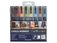 Krijtstift Securit SMA-510 schuin 2-6mm Earth Colors blister à 8 stuks