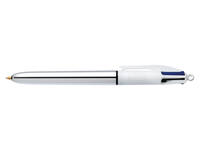 Balpen Bic 4kleuren shine medium zilver