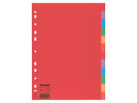 Tabbladen Esselte Economy A4 12-delig karton 11-rings assorti