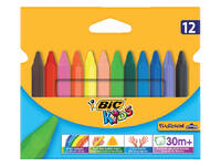 Kleurkrijt BicKids  857 Plastidecor triangel assorti etui à 12st