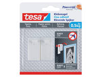 Klevende spijker tesa® behang en pleisterwerk 0,5kg wit 2 stuks