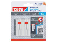 Klevende spijker tesa® behang en pleisterwerk 1kg verstelbaar wit 2 stuks