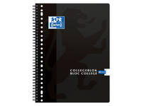 Collegeblok Oxford School A4+ lijn 23-gaats 160 pagina's 80gr zwart