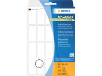Etiket HERMA 10609 19x40mm verwijderbaar wit 480 stuks