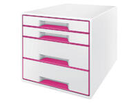 Ladenblok Leitz WOW 4 laden wit/roze
