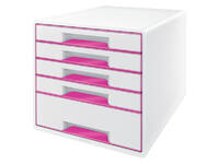 Ladenblok Leitz WOW 5 laden wit/roze