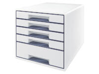 Ladenblok Leitz WOW CUBE A4 maxi 5 laden wit/grijs