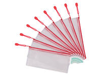 Opbergtas Tarifold met rits 250x115mm PVC rood