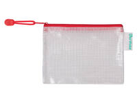 Opbergtas Tarifold met rits 160x110mm PVC rood