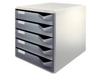 Ladenblok Leitz A4 5 laden donkergrijs/wit