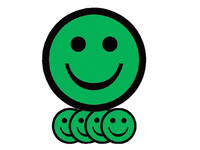Magneet smiley 75mm emotie blij groen 5 stuks