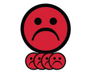 Magneet smiley 75mm emotie bedroefd rood 5 stuks
