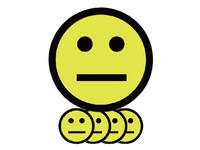 Magneet smiley 25mm emotie neutraal geel 5 stuks